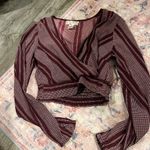 Band of Gypsies  Burgundy and ivory Wrap style Top size M Photo 5