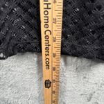 Slinky Brand  Poncho Top M Black Crochet Knit Open Knit Batwing Dolman Sleeve Photo 7