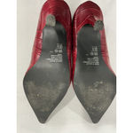 Womans Expressions Red Reptile Size 5.5 Pointed Toe Stiletto Pumps Slip On Photo 6