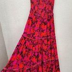 Abel the label  Lisbon Reign Smocked Strapless Pink Floral Maxi Dress size medium Photo 0