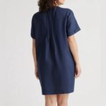 Quince 100% European linen navy blue short sleeve swing dress size Large NWT Photo 2
