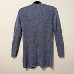 Tahari Long Sleeve Open Cardigan Marled Blue White Ribbed Knit M Photo 2