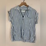 Rails  Whitney Short Sleeve Button Down Shirt in Blue Echo Stripe size Small Photo 4