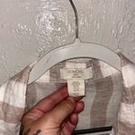 St. Tropez Linen Lace Striped Button-Up Shirt Photo 2