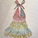 Love Shack Fancy Patchwork Floral Halter Cambria Mini Dress size Small Photo 6