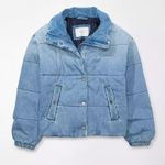 American Eagle  Light Blue Puffer Jacket Photo 0