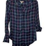 Lucky Brand  Women’s Plaid V-neck Button Down Shirt Size Small Photo 0