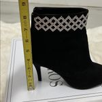 Caparros  Black Suede Rhinestone Elle Ankle Booties Photo 7