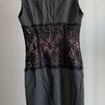 Moda International Gray Lace Trim Midi Dress Photo 1