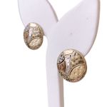 Gypsy Dome Round 3D Disc Multicolor Stud Earrings  Bohemian Boho Photo 3