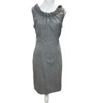J.Crew  Gray Wool Blend Sleeveless Pleated Collar Sheath Dress 14 Office Elegant Photo 1