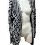 Women's Black & White Diamond Knit Cardigan Sweater Size Standard L Size L Photo 0