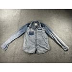 American Eagle Outfitters Pearl Snap Shirt Women Medium Denim Western Photo 1