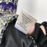 Milly  Tweed Chevron Leather Sheath Dress Purple Sz 8 Photo 6