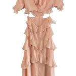 Fame and Partners Marissa Ruffle Maxi Dress Pale Pink Lined Boho Size 2 NWT Photo 6