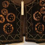 VENDOR ITEM : FINAL PRICE NWT Vintage Runway 101 Long Sleeve Crop Vest Gold Size L Photo 3