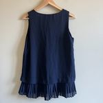 Banana Republic  Women's Sleeveless A-Line Navy Top‎ Tank Size S Lined Pleated Photo 3