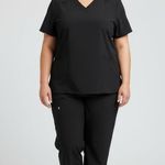 Scrubstar  Black Collared Top Size 3XL Photo 0
