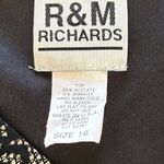 R & M Richards R M Richards Blouse Printed Beaded Fringe Black White Womens Size 16 Photo 8