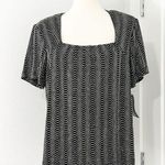 New Ronnie Nicole 1X Black, Silver Holographic Glitter Square Neck Formal Top Photo 0