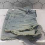 Decree  Sky Blue Frayed Jean Shorts Photo 8
