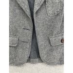 Zinc  Women's Blazer Knit Micro Chevron Gray Medium Knit Linen Blend Long Sleeve Photo 12