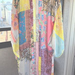Intimately Free People Patchwork Floral Kimono M/L Open Front Duster Boho Jacket Yellow Photo 0