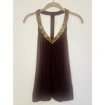 Twenty One Women’s Vintage Y2K  Rayo. Beaded Long Tank Top Brown Antique Gold  M Photo 1