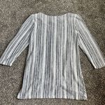 Verve Ami  White/black Striped Twist Front 3/4 Length Sleeve Blouse. Size Small Photo 5