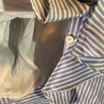 NWT Lauren Ralph Lauren Cotton and Silk Ruffle Collar Striped Blazer Size 12 Blue Photo 3