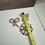Flower, Ribbon Bow, Leaf 2 With Faux Pearl Gold Tone Brooch Pin Lot Of 3 Photo 4