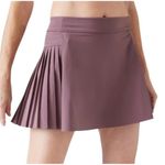 Athleta Women’s Advantage Pleated Skort XL Damask Mauve Purple Tennis Pickleball Photo 1