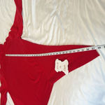 Chico's  size 2/L red cowl neck long sleeve shark bit hem tunic sweater EUC Photo 8