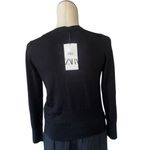 NWT Zara Black Knit Cardigan with Gold Buttons Photo 5