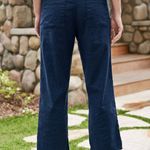Frank & Eileen Kinsale Navy Italian Linen Pants Photo 1