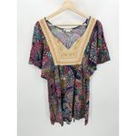 Flying Tomato Dress Women MEDIUM Multi-Color Printed Short Sleeve Tunic Mini Photo 7