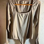 Bodysuit Sofia by Sofia Vergara Tan Fitted with Square Neckline & Long Sleeves Size XL Photo 0