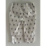 Talbots Pants Womens 6P White Blue Skimmer Pineapple Beach Coastal Summer Travel Photo 1