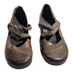 Aetrex Ada Brown Leather Braided Strap Mary Jane Comfort Round Toe Flats Sz 10 Photo 1