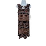 Perceptions NWT  Black Brown Sleeveless Floral Geometric Midi Dress Size Small Photo 1