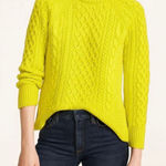 J.Crew yellow neon cotton cableknit sweater size xs Photo 0