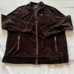 Ralph Lauren LRL Women's Velour Brown Full Zip Up Track Jacket Size 1X Photo 10