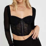 Garage • long sleeve Lace Up corset top black small Photo 0
