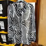 Allison Daley  Black and White Zebra Patterned Textured Blouse Sheer Size 20W Photo 1