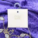 14th & Union Gold Tone Long Strand Necklace White Faceted Stones Quiet Luxury Photo 2