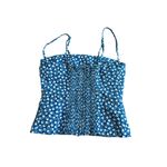 Reformation Blue White Patterned Tank Top Size 0 Photo 1