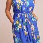 Anthropologie Maeve Women's Floral Sleeveless Button Down Shirt Dress Blue Size Photo 0