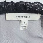 Wren & Willa Black Sheer Lace Yoke Long Sleeve Mock Neck Blouse Sz S 💛 Photo 7