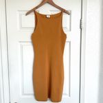 Abercrombie & Fitch Cowl Neck Mustard Yellow Orange Bodycon Dress M Photo 2