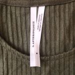 Anthropologie Olive Mini Ribbed Sleeveless Shark Bite Cummerbund Relaxed Dress M Photo 2